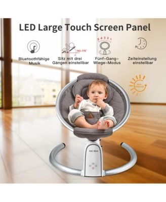 Electric Baby Bouncer Baby Rocker Baby Chair with Bluetooth, Music Speaker, Intelligent Timing and LED Touch Screen