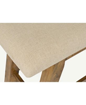 Telluride Rustic Farmhouse Solid Wood Upholstered 85" Counter Height Bench