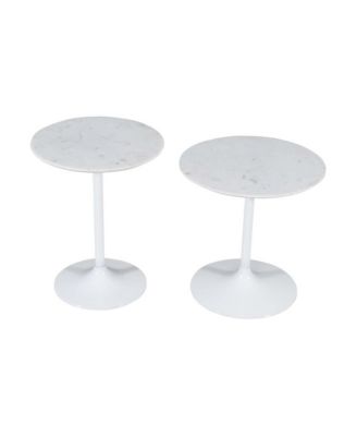 Camille Solid Marble and Iron Modern Luxury Accent Tables (Set of 2