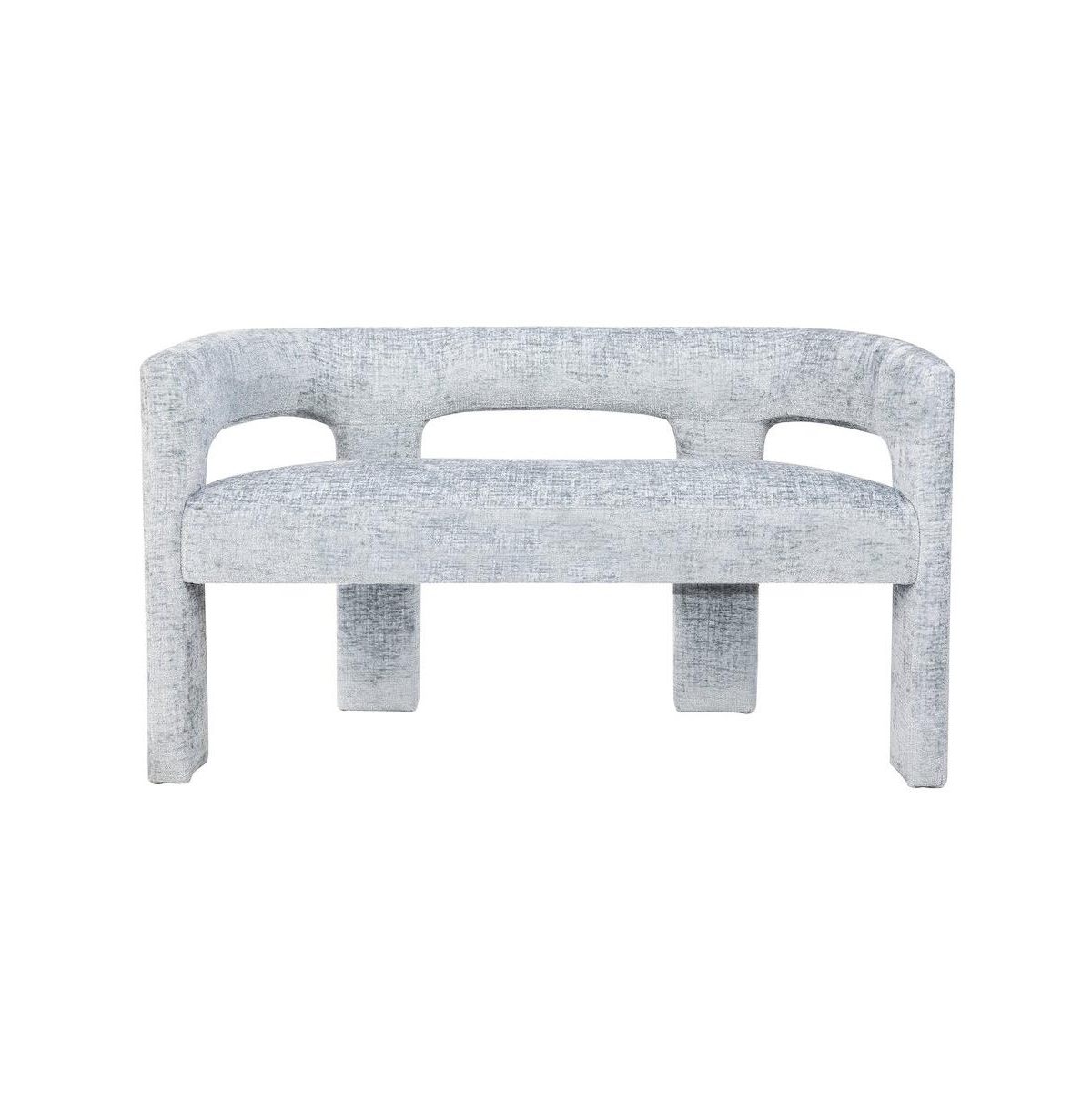 Jofran Gwen Modern Luxury Jacquard Fabric Upholstered Sculpture Bench