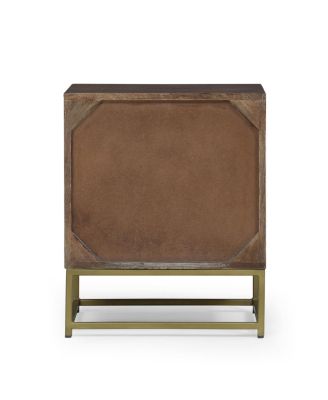 Gold Fish Scale 3-Drawer Mango Wood Contemporary Side Table