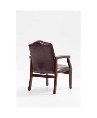 Streamdale Leather Reception Guest Chair Burgundy
