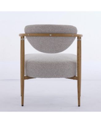 fabric dining/living/bedroom chair with metal frame and wood grain visual