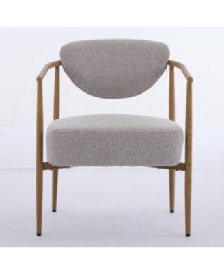 fabric dining/living/bedroom chair with metal frame and wood grain visual
