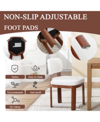 Farmhouse Wooden Dining Chairs Set of 2, Modern Fabric Upholstered Dining Room Chairs