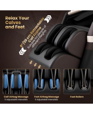 Full Body Massage Chair with Airbags Waist Heater Foot Rollers Voice Control