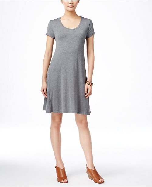 Style Co Petite Short Sleeve A Line Dress Created For Macy S