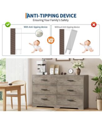 6-Drawer Dresser – Modern Wooden Chest with Metal Handles, Perfect Organizer for Bedroom, Closet, or Living Room.