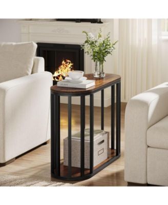 Narrow End Table with Storage, 31.5"D x 11.81"W x 23.62"H (1)