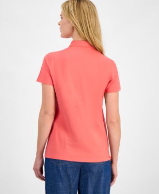 Women's Short-Sleeve Polo-Collar Shirt 