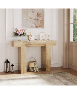 47" Console Table with Drawer – Wooden Industrial Farmhouse Sofa Table for Entryway, Hallway, or Behind Couch