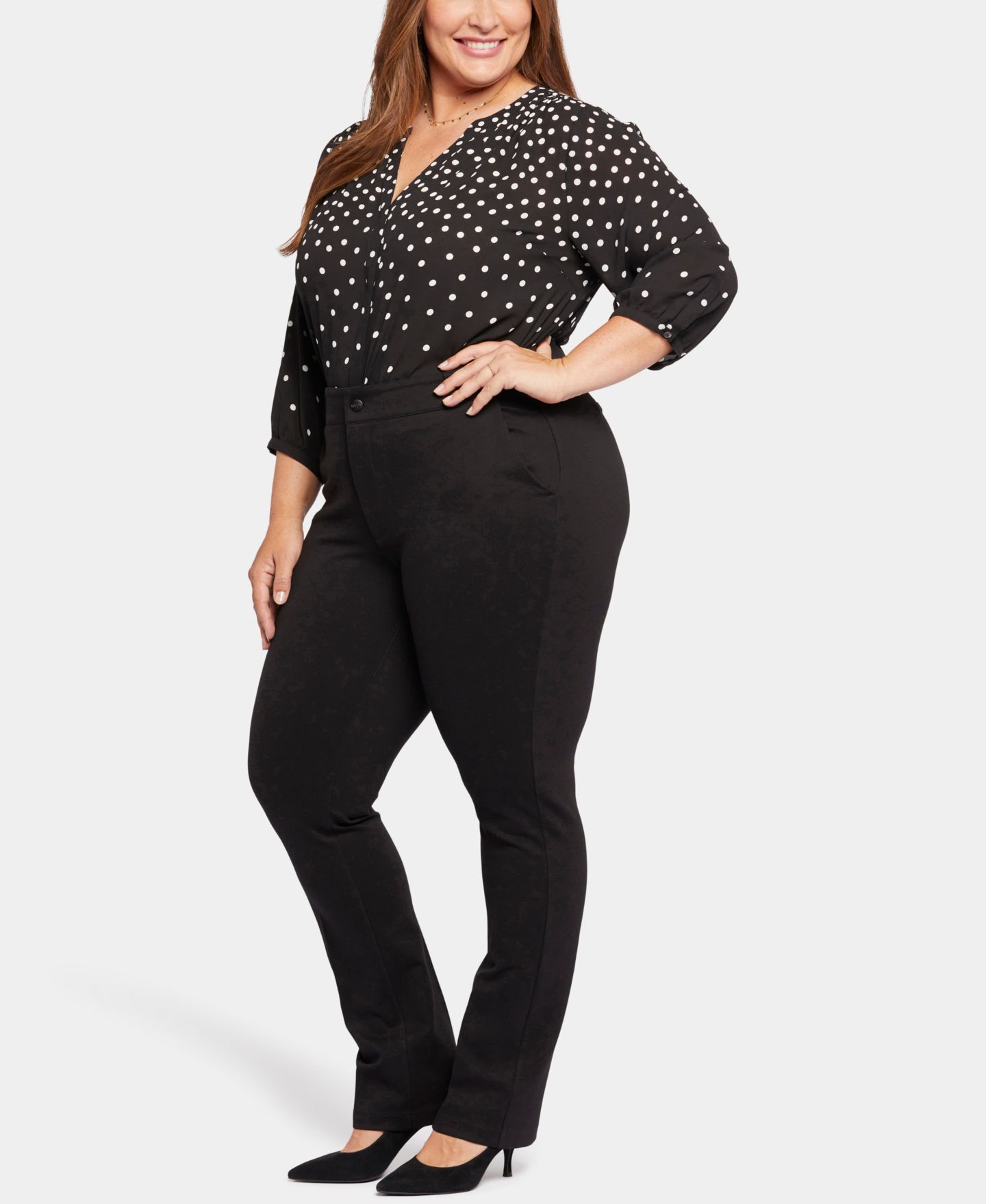 Женские брюки NYDJ Plus Size Classic Trouser, цвет: Чёрный — фото 2