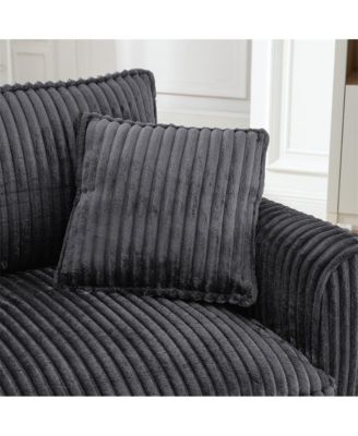 Corduroy Lazy Sofa with Backrest & Armrests for Living Room & Bedroom