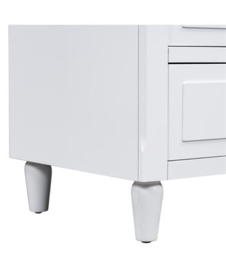 Nightstand with 3 Drawers Modern Bedside Table with Smooth Gliding Rails & Metal Handle