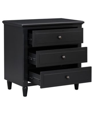 Nightstand with 3 Drawers Modern Bedside Table with Smooth Gliding Rails & Metal Handle