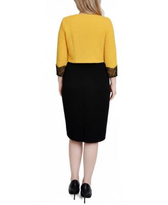 Women's Lace-Detail 2 Piece Textured Knit Dress Set