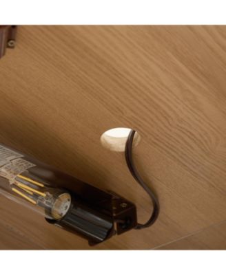 Lighted Corner Curio Cabinet - Light Oak