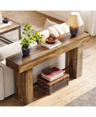 63-Inch Narrow Console Table, Modern Sofa Table for Hallway