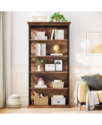 6-Tier Bookcase Set of 2, 71 Inches Industrial Bookshelves and Bookcases with 5 Shelf Display Storage Shelves