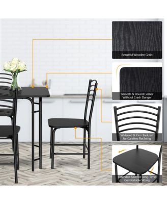 5 Pcs Modern Dining Table Set 4 Chairs Steel Frame Home Kitchen Furniture