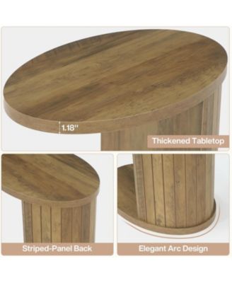 C-Shaped End Table for Couch, 2-Tier Side Table with Storage Shelf, C Table for Sofa