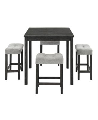 Industrial 5 Piece Dining Table Set with 4 Stools 36Inch Square Table and Space Saving Design for Kitchen Dining Room and Game Room