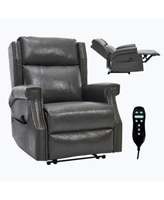 Faux Leather Manual Recliner Chair for Living Room with 8 Vibrating Nodes and 155-Degree Recline