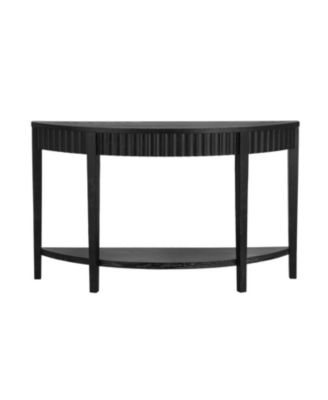 Mirod 55'' Elegant Half-Moon Entryway Table with Wood Veneer and Open Shelf – A Refined Accent Piece for Hallways or Foyers