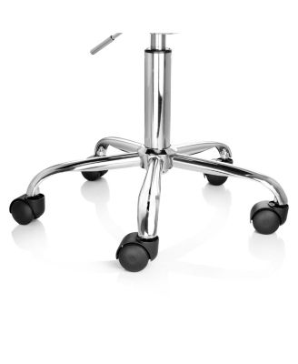 Faux Leather Adjustable Rolling Office Chair in White