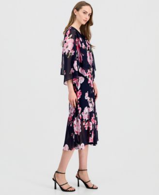 Women's Floral Chiffon Jacket Dress
