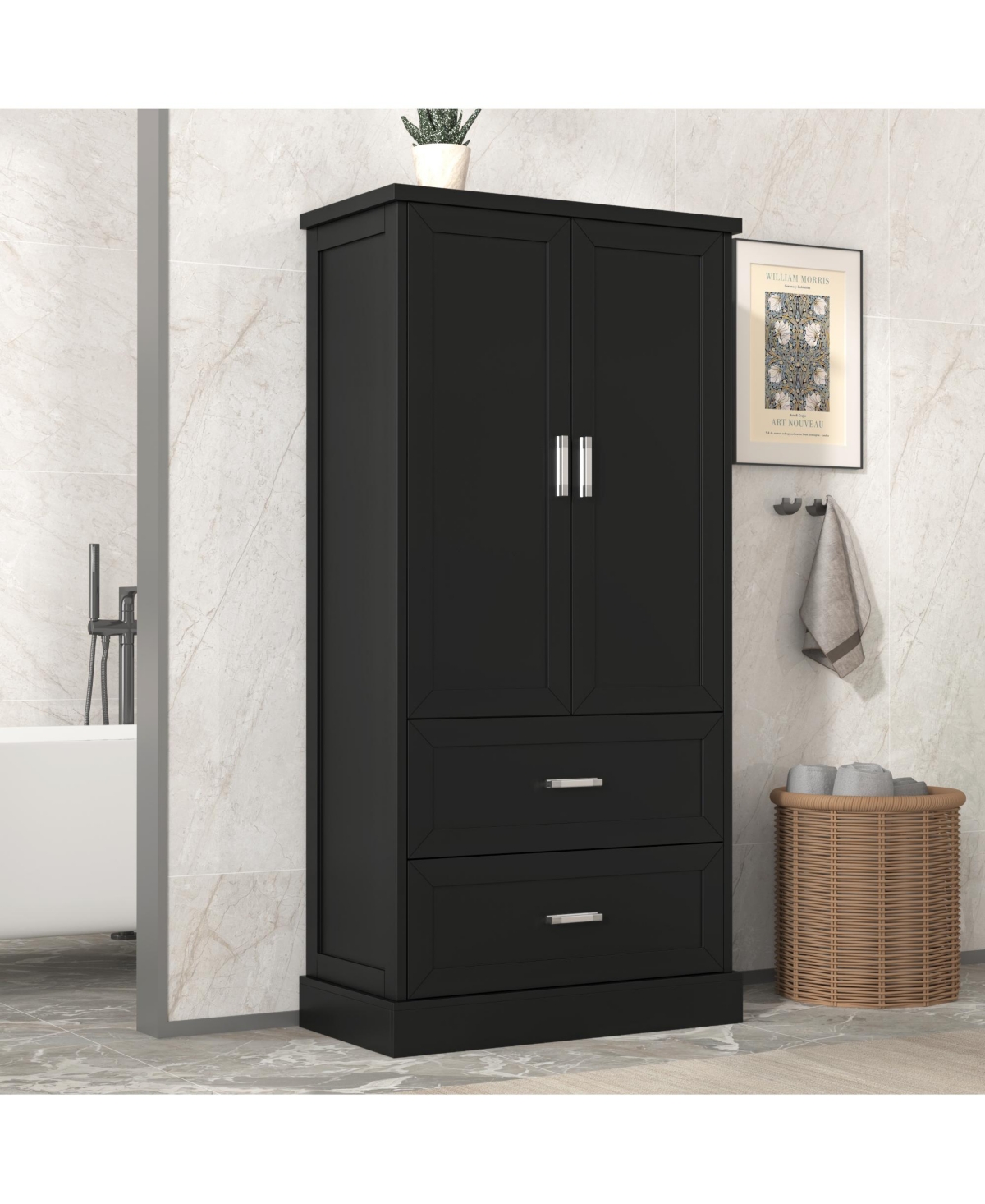 Lovmor Adjustable Shelf Storage Cabinet with Door Shelves