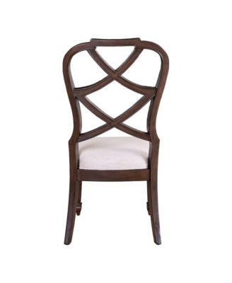 Provence Park Wood Back Side Chair for Dining Room - Set of 2 - Chateau Brown