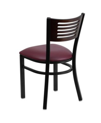2 Pack Decorative Slat Back Metal Restaurant Chair