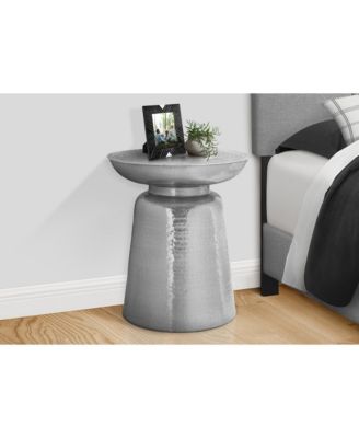 Chrome Drum Accent Table – Modern Side/End Table for Living Room or Bedroom