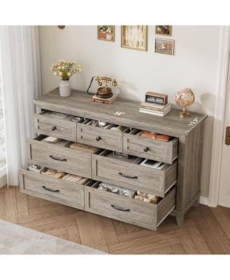 7 Dresser for Bedroom, 54 in Wide Drawer Dresser with Storage Freestanding