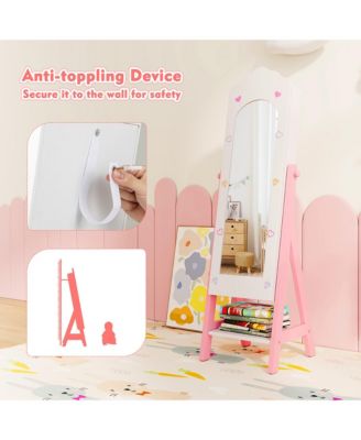 Kids Vanity Set Princess Makeup Dressing Table & Chair Set w/ Jewelry Armoire