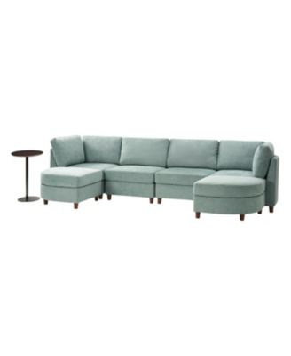 Dayman 6-Piece Modern Storage Convertible Sectional Sofa with End Table