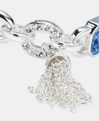 Pav&eacute; Bar & Emerald-Cut Stone Stretch Bracelet