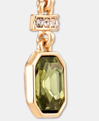 Pav&eacute; Bar & Emerald-Cut Stone Linear Drop Earrings