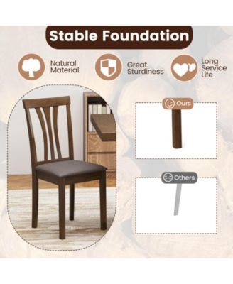 Dining Chairs Set of 2 Linen Fabric Dining Room Chairs with Hollowed Backrests