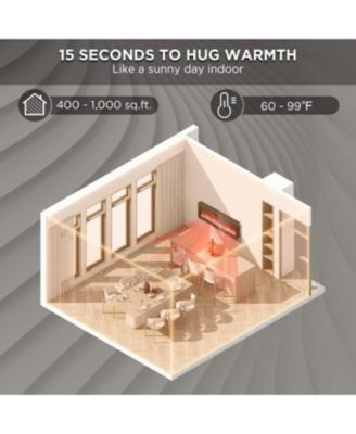 80" Recessed & Wall Mounted Electric Fireplace Heater, WiFi Remote, Multicolor Flame, 750-1500W for Living Room