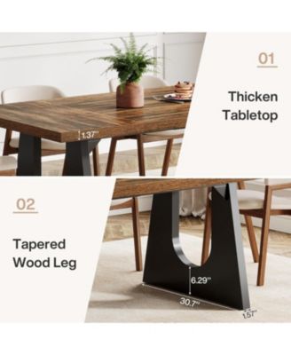 Large Dining Table for 6-8 People, Home Furniture (Dark Brown)