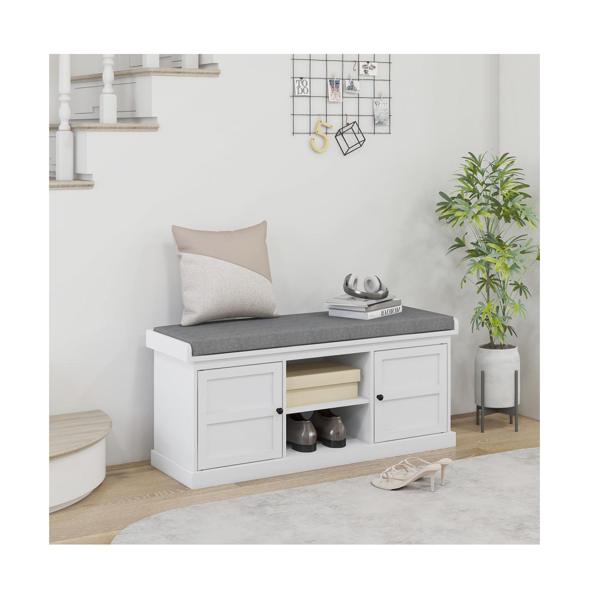 Slickblue Entryway Shoe Rack with Seat and Hidden Drawer