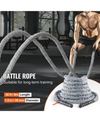 SUGFIT Battle Rope 30Ft 1.5" Heavy Exercise Rope with Protective Sleeve