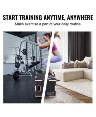 SUGFIT 3-in-1 Plyo Jump Box 16/14/12" Wooden Agility Training Box