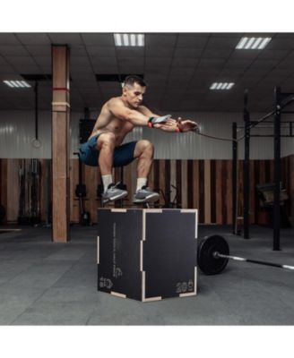 SUGFIT 3-in-1 Plyo Jump Box 20/18/16" Wooden Agility Training Box