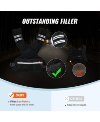 SUGFIT Adjustable Weighted Vest 11–20 LB with Iron Sand Weights and Reflective Strips