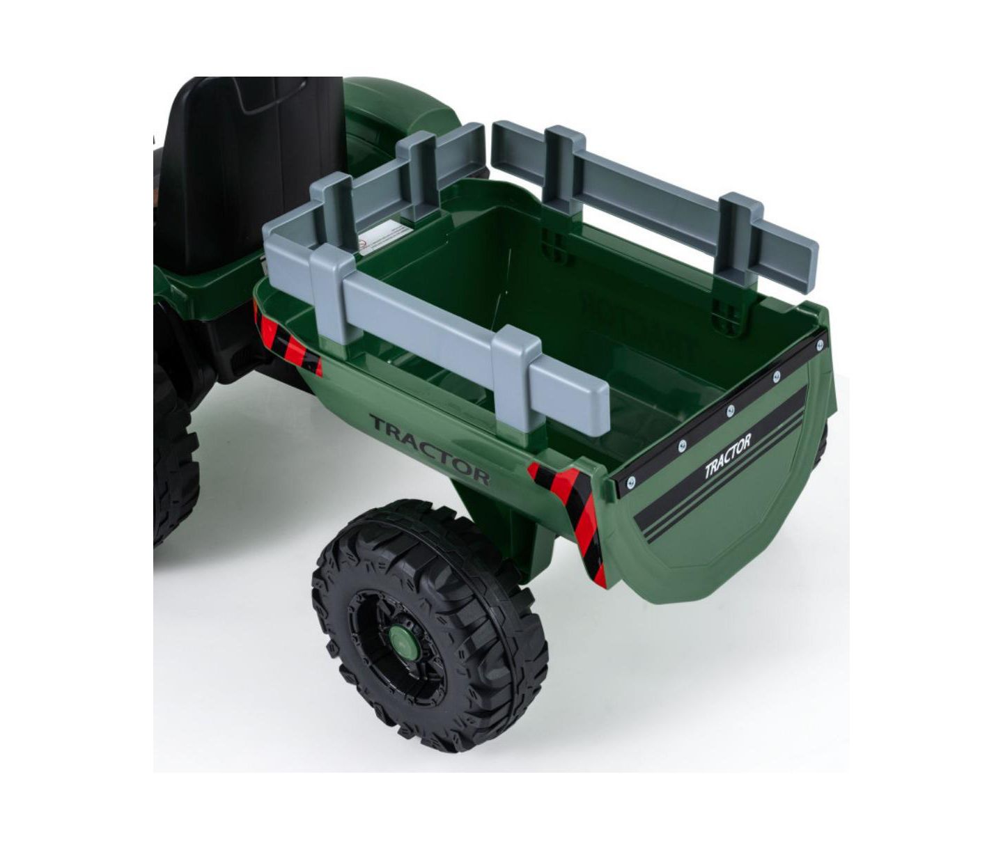 Детская игрушка HONGGE 24V Kids Ride On Tractor with Detachable Trailer, цвет: Тёмный зелёный — фото 4
