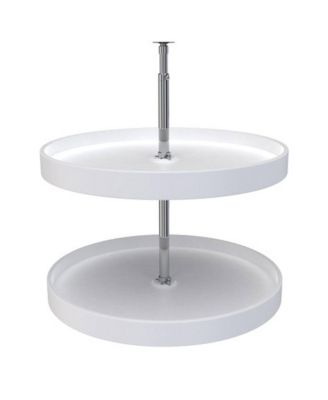 24'' Lazy Susan Full-Circle Polymer 2-Shelf, White, 6012-24-11-52