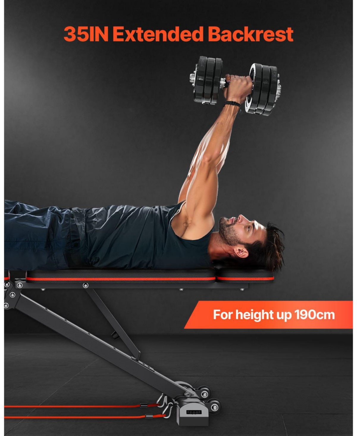 Mecale Weight Bench, 800 lb Adjustable Bench Press with Leg Extension and Preacher Pad for Home Gym Strength Training